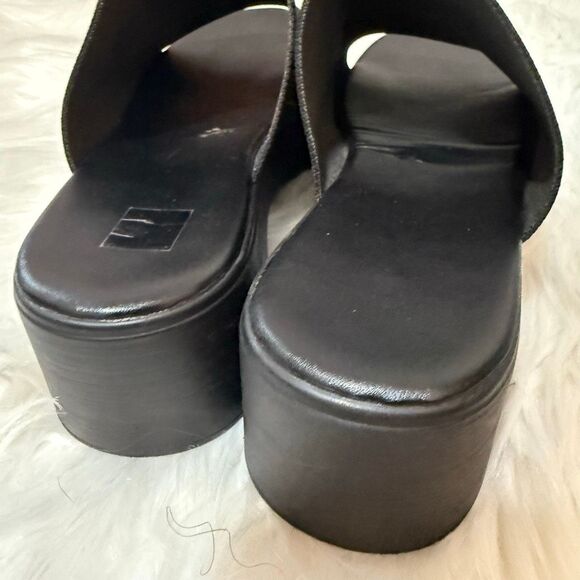 Black Platform Chunky Sandals Wedge 8 Y2K - Picture 5 of 8